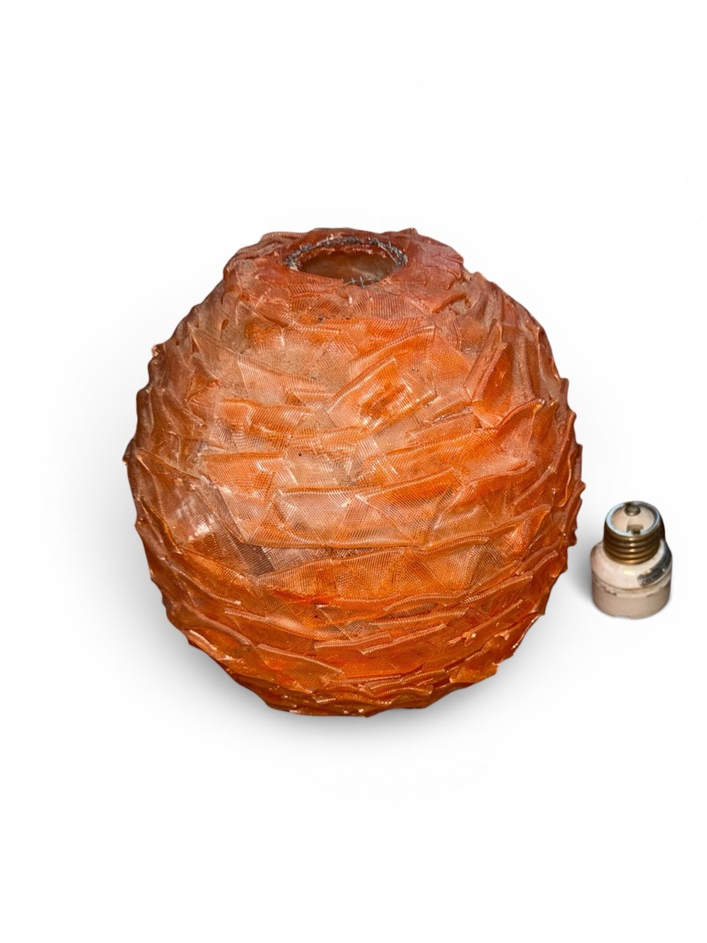 Vintage orange MCM Spun Spaghetti Lucite Light Lamp shade